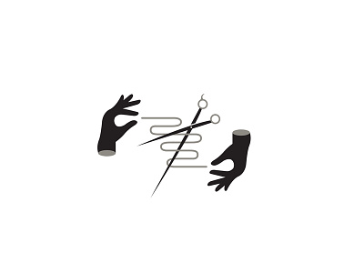 Disconnect hand hands icon illustration line mark scissors string symbol vector