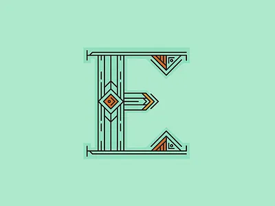 E caps deco drop cap e lettering ornate type typography