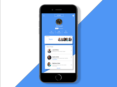 Acme IOS Communications App app design dashboard product design social network