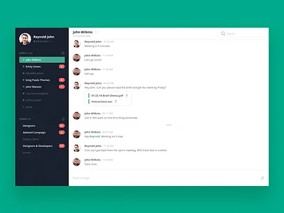 Chat app chat dashboard messenger ui