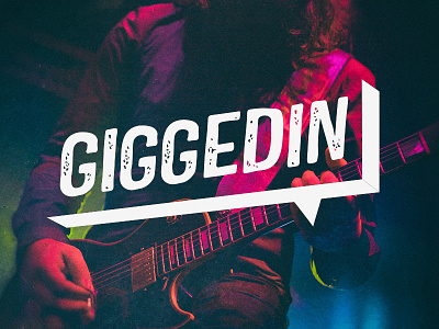 Giggedin branding edgy handwritten illustration logo music rough type