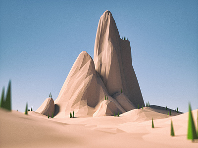 The mountain cinema4d lowpoly mountain photoshop tree