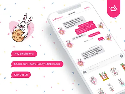 Moody Foody Sticker Pack bunny cute stickers debut emojis emoticons food stickers hike line rabbit rabbixel smileys stickers