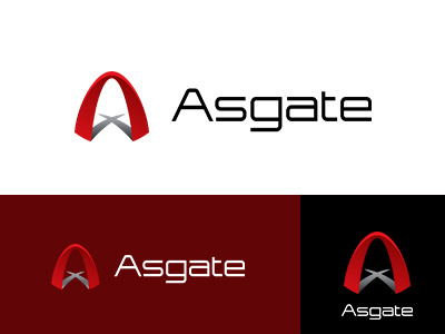 Asgate gate identity logo minimal red tomorrow