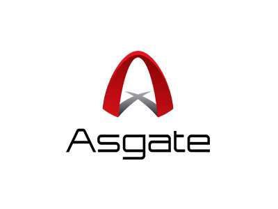 Asgate gate identity logo minimal red tomorrow