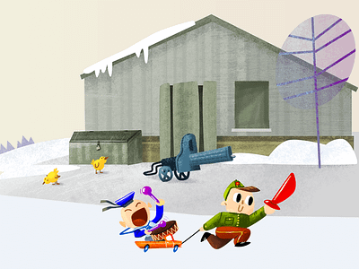 Lukino Children's war game 2d army boy brush farm flat game russia simple vector war winter