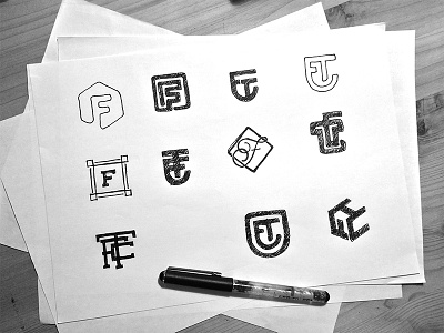 FTC Sketching canada concept design ideas ink lettering logo minimal monogram simple sketch