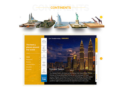 Continents Section for Travangelo uiux