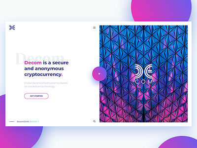 Decom Coin Page bitcoin blue coin crypto cryptocurrency decom etherum gradient pink purple