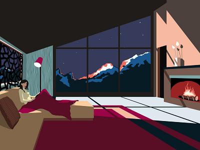 Alcantara #06 alcantara chalet illustration livingroom minimal texture vector