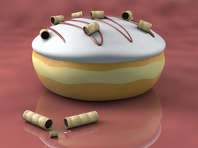 Waffle Cigars Sufganiya 3d c4d hannuka sufganiya