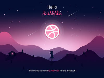 Hello Dribbble debut first hello invite