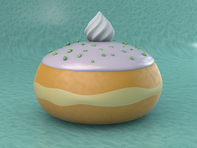 Pistachio Chips Sufganiya 3d c4d hannuka sufganiya