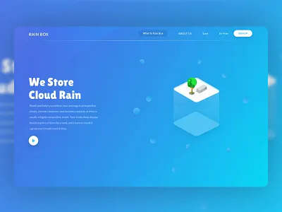 Rain Box Landing Page color new trend template typography ui ux vector graphics