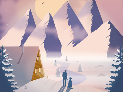 Ski Slopes cabin landscape mountains ski slopes skiing snowing winter