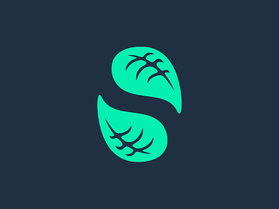 Leaves badge blue branding green leaf leaves letter logo logotype nature negative space