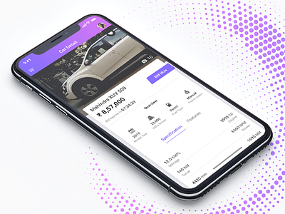 Car Detail application car clean concept detail interface layout minimal search ui used ux