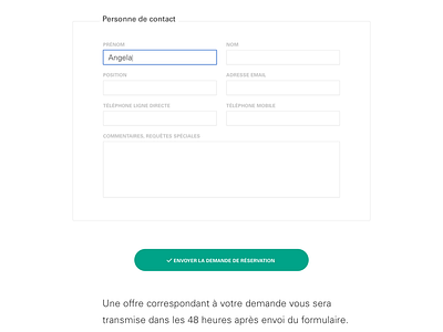 le nest – room booking form detail book a room fieldset form submit text field web website