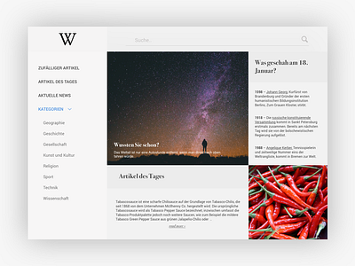 Wikipedia Redesign Desktop screendesign ui user interface ux wikipedia