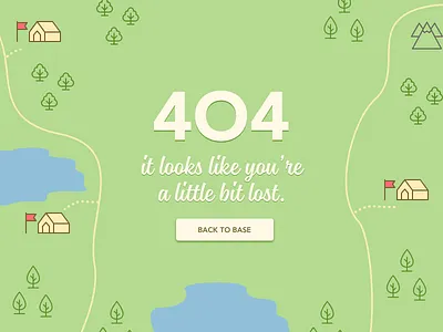 404 Page 008 404 camp camping daily ui forest icon icons illustration lost map ui