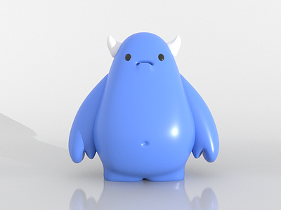 Monster Studio 3d arnold blue c4d character monster render