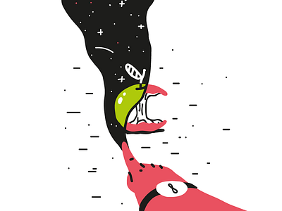 Multiverse apple clean drawing editorial flat illustration line minimal multiverse touch vector