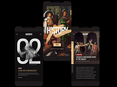 History Mobile App Kit / Free PSD condensed free psd history mobile typography ui ux