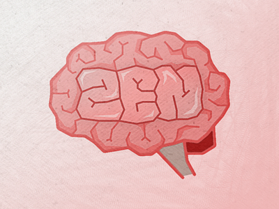 Zen brain illustration pink typography