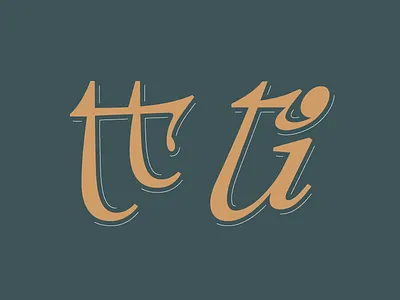 ti tt cursive italic lettering liga type