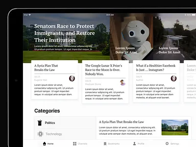 Daily News App apple interface ios ipad news news app read reader ui user interface ux