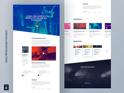 MI MUSIC - Free Website PSD Template | Single Blog band free free psd free template free theme freebie live dates music psd template
