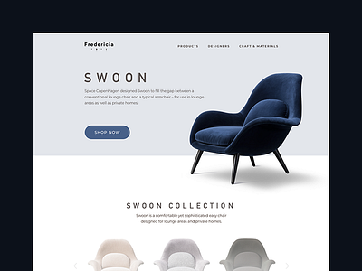 Landing Page clean daily ui design furniture landing page minimal modern scandinavian sketch app ui