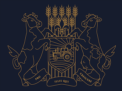 Cowt Of Arms agriculture graphic design illustration passport single line width