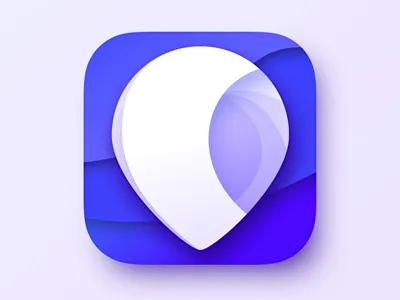 Icon #1 blue icon pin symbol