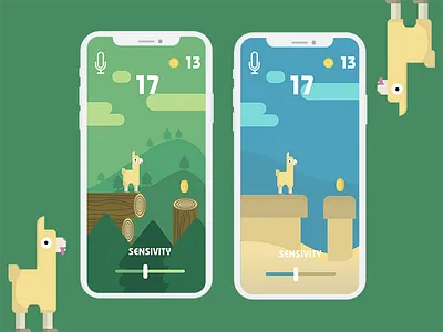 Llama game! animal cartoon coin game llama minimal platform rounded simple sketch ui ux