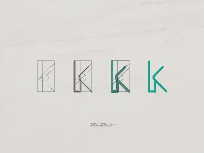Platanus "K" a b brand grid letra logo logotype tipografia typography
