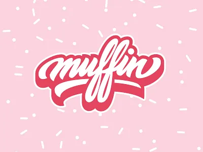 Muffin lettering logo muffin pink sweet