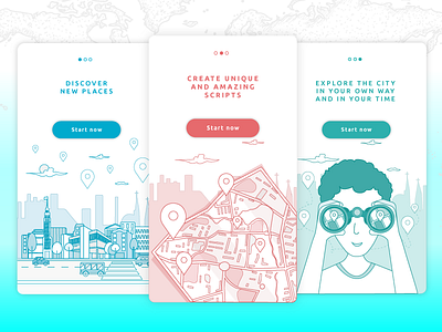 trippr android app illustration ios mobile onboarding places travelling trip ui design