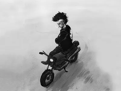 Biker biker character design challenge digital painting illustration motorcycle procreate punk