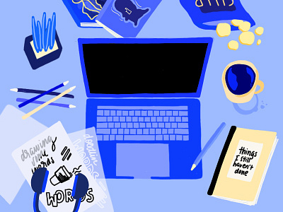 My Messy Workspace designer desk illustration messy process procreate working workspace