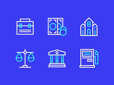 Client Line Icons asset bank gas station icon laws line maintenance real estate