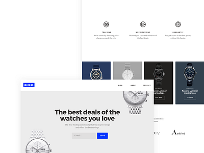 Access Watches clean design icons minimal simple watches website