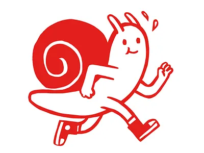 New year new snail cartoon illustration red snail