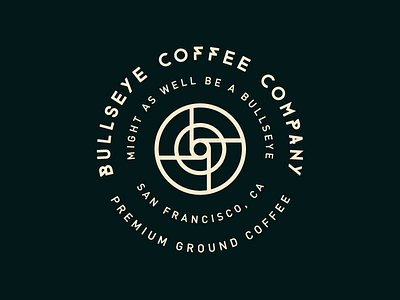 Bullseye Coffee Co Badge badge branding coffee company emblem identity label logo packaging sf