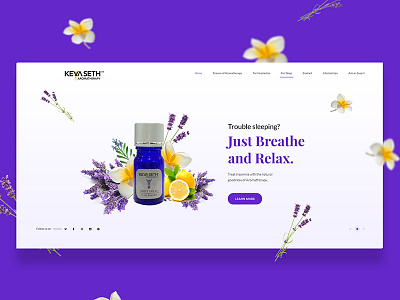 Aromatherapy Website Banner aromatherapy banner interface spa ui ux website