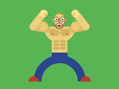 Ram bhai app bodybuilder character designer gym sketch ui