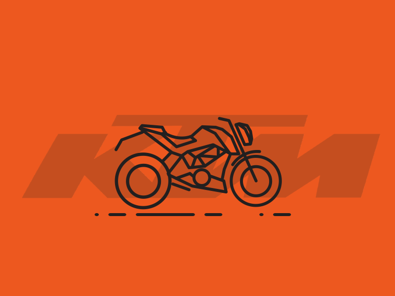 Duke after effects animation bike duke illustration ktm line art