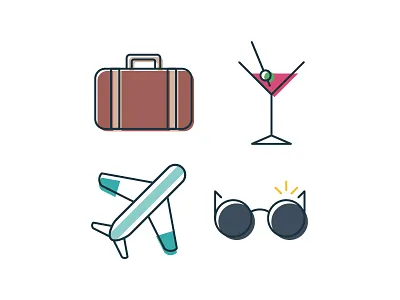 Simple Travel Icons 2 design icons linework logo simple travel