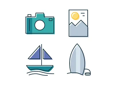 Simple Travel Icons design icons linework logo simple travel