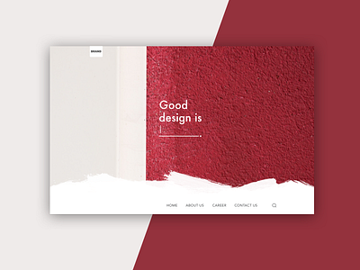 Home Page about agency color design home minimal page red ui web